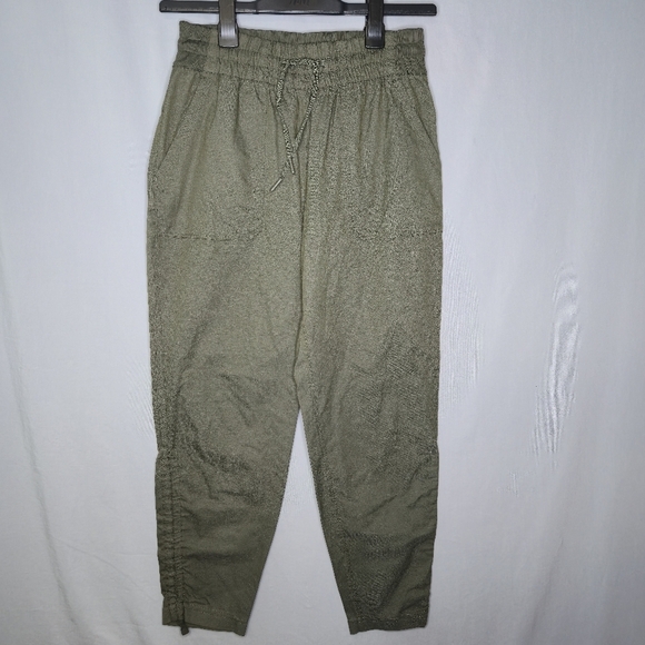 North Face Ladies Pants With Leg Pull Adjustment Olive Size M - Picture 1 of 11